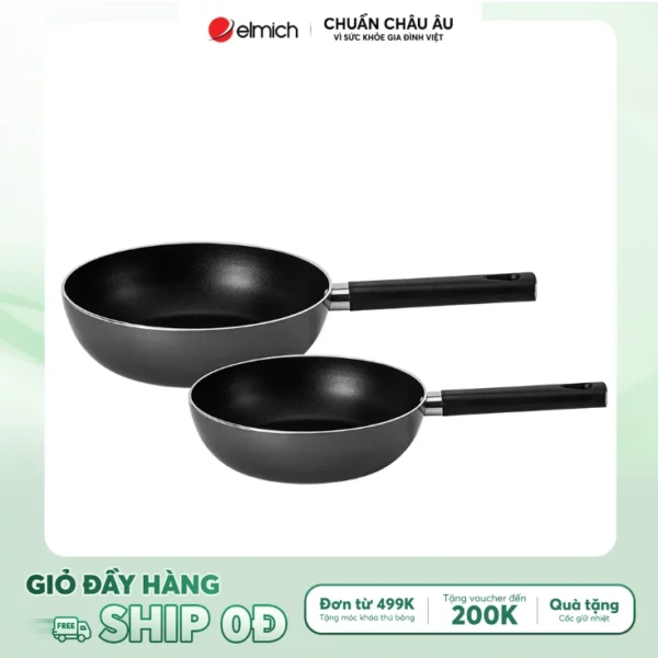 Combo chảo chống dính Elmich EL-5960 size 20,24cm